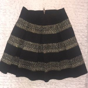*never worn* Ginger G black skirt w/ gold & silver